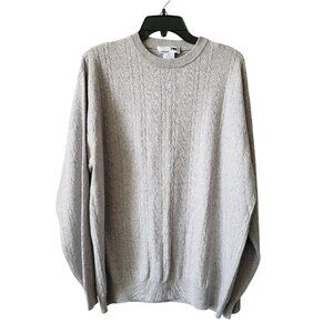I Levrieri Mens Cashmere Silk Gray Luxury Cable Knit Sweater Pullover Italy XXL